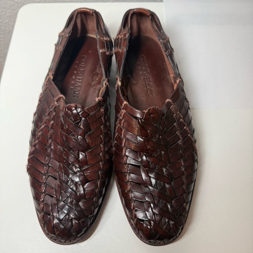 Cole Haan Woven Leather Loafers Resort Vacation Shoes SZ 7.5